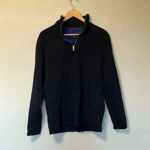 Ted Baker Cotton  blend navy quarter zip pullover